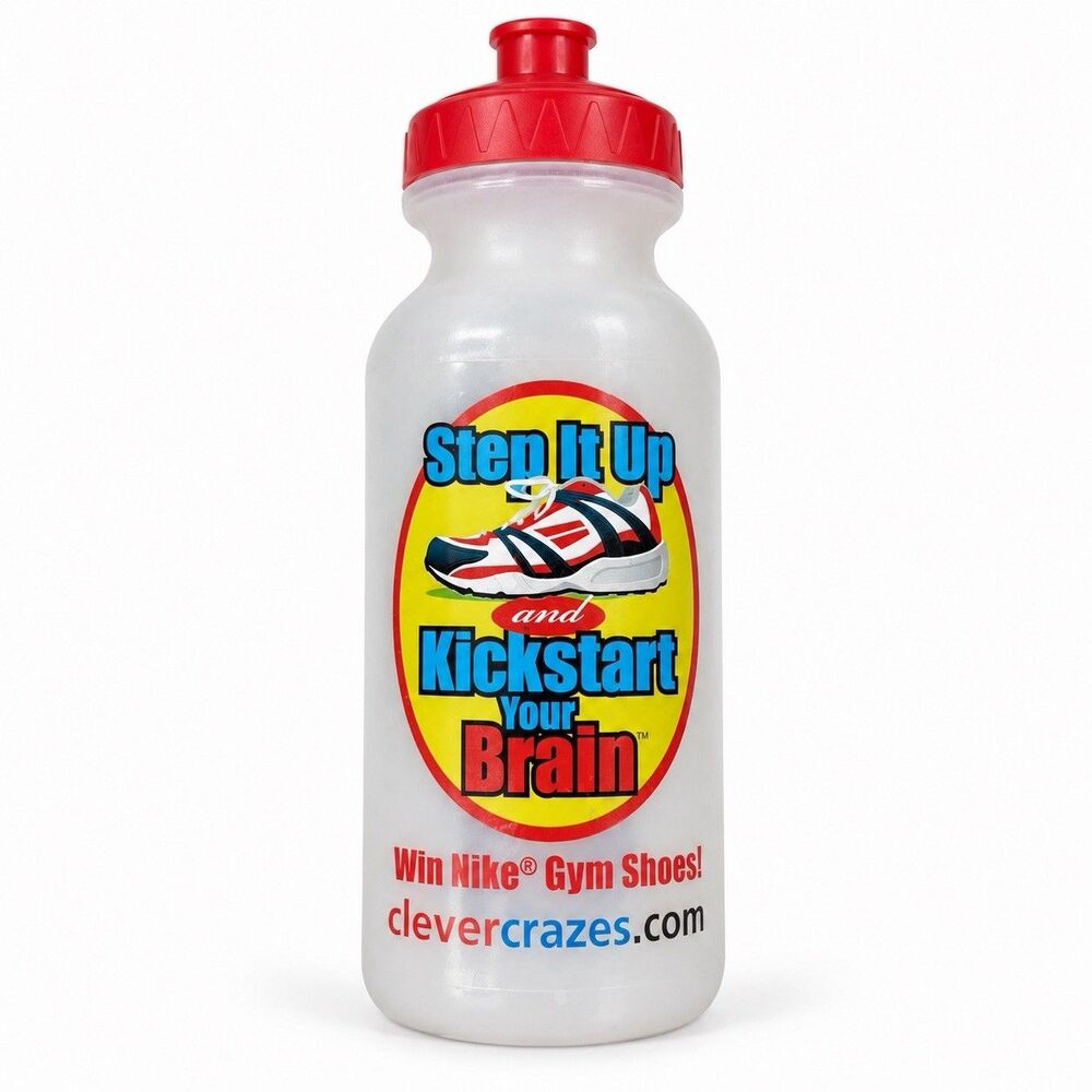 Clever Crazes for Kids 3.0 Step It Up Reusable Sports Water Bottle Promo Red Cap